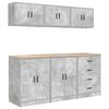 vidaXL Armoires de garage 6 pcs gris b&eacute;ton bois d'ing&eacute;nierie