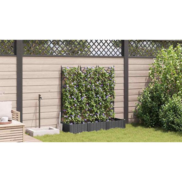 vidaXL Cache-pot de jardin 3 pcs Noir 120 x 40 x 125,5 cm Acier