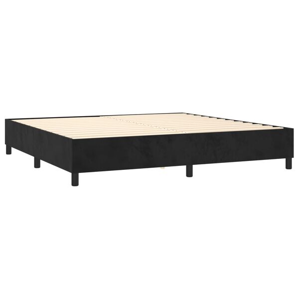 vidaXL Sommier &agrave; lattes de lit et matelas Noir 200x200 cm Velours