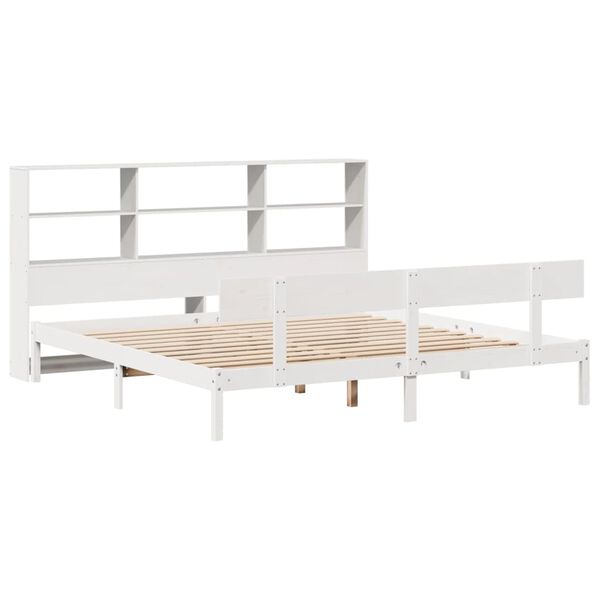 vidaXL Lit biblioth&egrave;que sans matelas blanc 180x200 cm bois pin massif