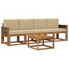 vidaXL Ensemble de canap&eacute;s d'ext&eacute;rieur avec coussin 4 pcs Naturel