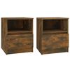 vidaXL Tables de chevet 2 pcs ch&ecirc;ne fum&eacute; 40x40x50 cm bois d'ing&eacute;nierie