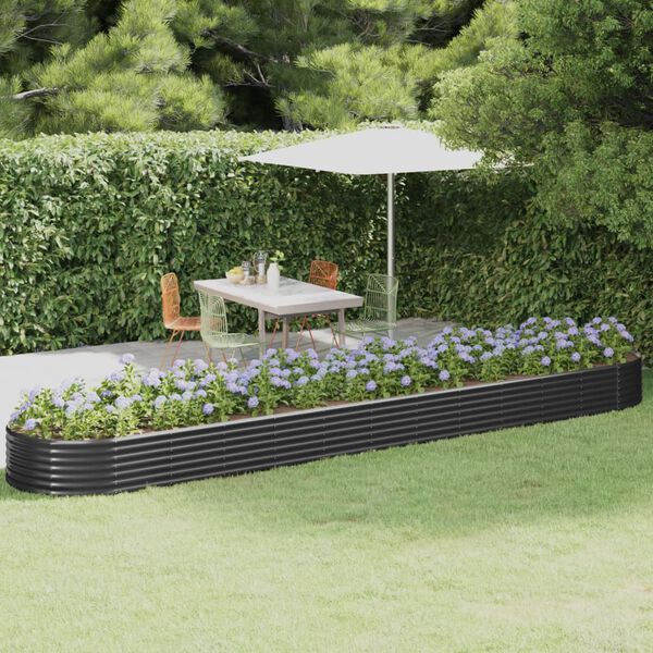 vidaXL Lit surélevé de jardin Acier galvanisé Anthracite