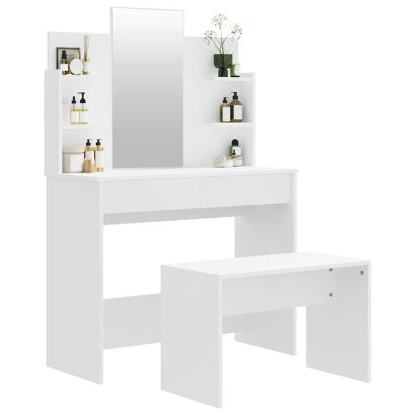 vidaXL Ensemble de coiffeuse Blanc 96x40x142 cm