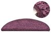 vidaXL Tapis d'escalier 15 pièces 56 x 17 x 3 cm Violet foncé Demi-rond