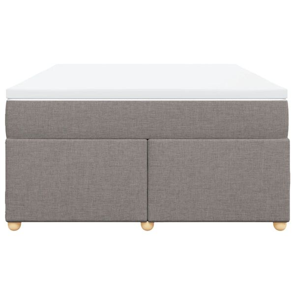 vidaXL Sommier &agrave; lattes de lit avec matelas Taupe 160x200 cm Tissu