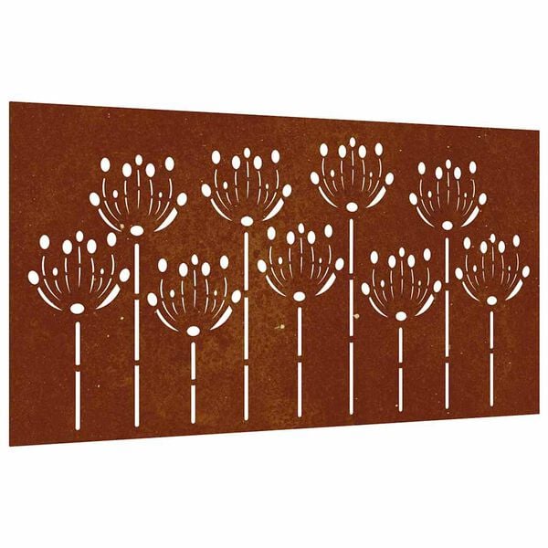 vidaXL D&eacute;coration murale jardin 105x55 cm acier corten design de fleur