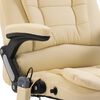 vidaXL Chaise de bureau de massage Cr&egrave;me Similicuir