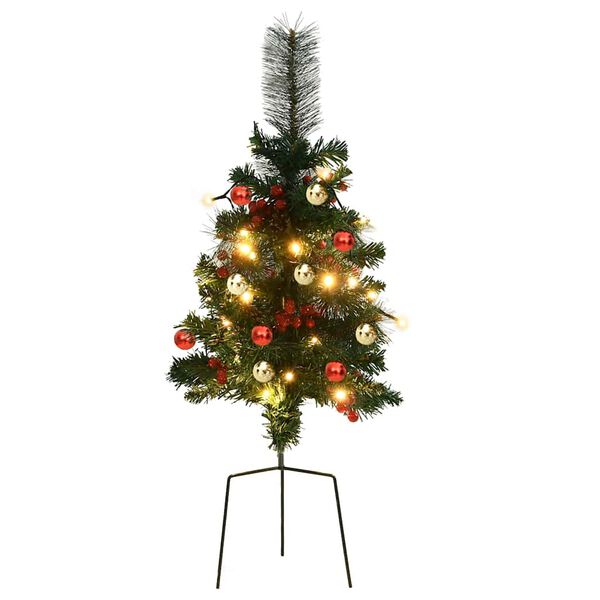 vidaXL Arbre de No&euml;l artificiel pr&eacute;-&eacute;clair&eacute; d'all&eacute;e 2 pcs 76 cm PVC