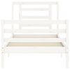 vidaXL Cadre de lit sans matelas blanc 90x200 cm bois massif