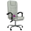 vidaXL Fauteuil de massage inclinable de bureau Gris clair Velours