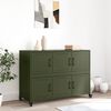 vidaXL Buffet vert olive 100,5x39x72 cm acier