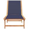 vidaXL Chaise longue bleu bois d'acacia solide et textil&egrave;ne