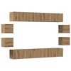 vidaXL Ensemble de meuble TV mural 8 pcs ch&ecirc;ne artisanal