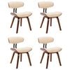 vidaXL Chaises &agrave; manger lot de 4 cr&egrave;me bois courb&eacute; et similicuir