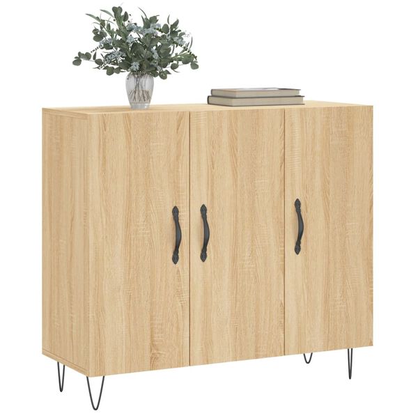 vidaXL Buffet chêne sonoma 90x34x80 cm bois d'ingénierie