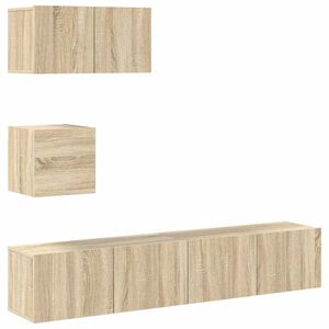 vidaXL Ensemble de meubles TV 4 pcs Ch&ecirc;ne sonoma Bois d'ing&eacute;nierie