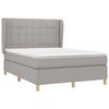 vidaXL Sommier &agrave; lattes de lit avec matelas Gris clair 140x190cm Tissu