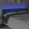 vidaXL Tête de lit à LED Bleu foncé 183x16x78/88 cm Velours
