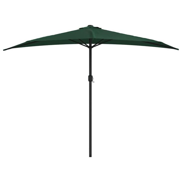 vidaXL Parasol de balcon avec mât en aluminium Vert 300x155 cm Demi