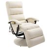 vidaXL Fauteuil de massage TV inclinable blanc crème similicuir