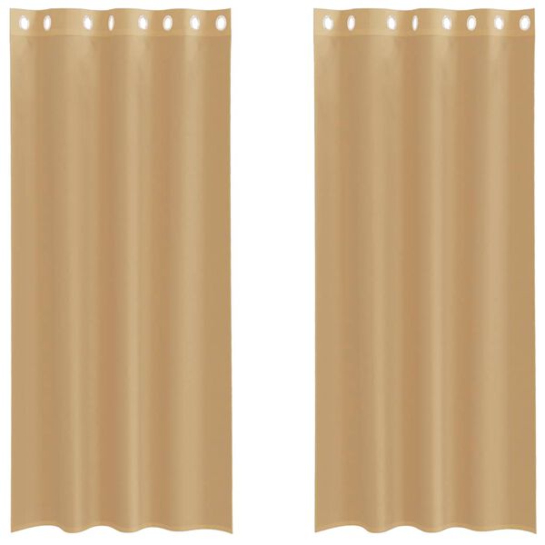 vidaXL Rideaux en voile avec œillets 2 pcs sable