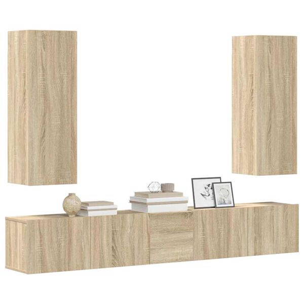 vidaXL Ensemble de meubles TV 5 pcs Ch&ecirc;ne sonoma Bois d'ing&eacute;nierie