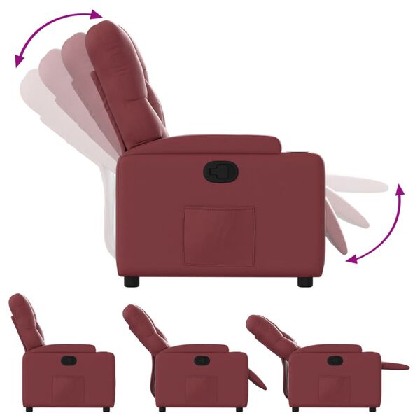 vidaXL Fauteuil inclinable Rouge bordeaux Similicuir