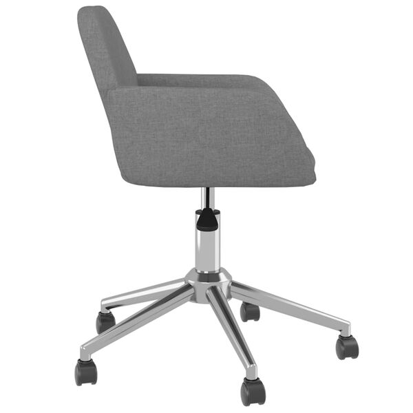 vidaXL Chaise pivotante de bureau Gris clair Tissu