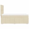 vidaXL Sommier &agrave; lattes de lit avec matelas Cr&egrave;me 80x200 cm Tissu