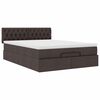 vidaXL Lit ottoman avec matelas marron fonc&eacute; 140x190 cm tissu
