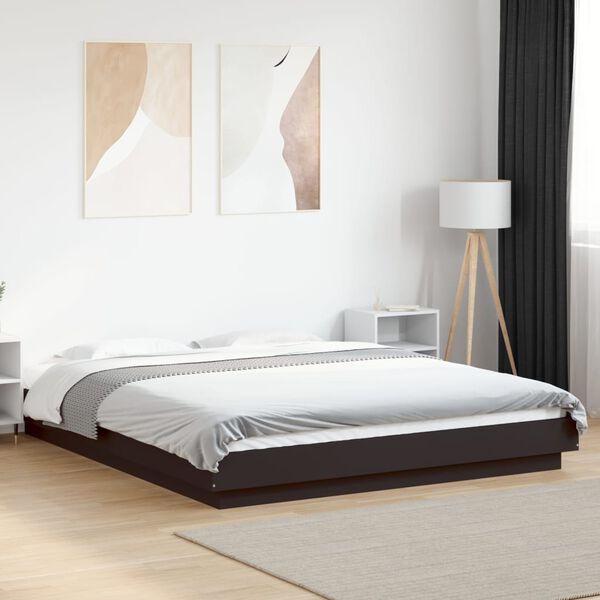 vidaXL Cadre de lit sans matelas noir 150x200 cm