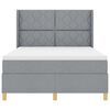 vidaXL Lit &agrave; ressorts avec matelas Gris clair 140 x 200 cm tissu