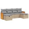 vidaXL Salon de jardin avec coussins 6pcs m&eacute;lange beige r&eacute;sine tress&eacute;e