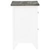 vidaXL Table de chevet Gris et blanc 38x28x45 cm Bois de Paulownia