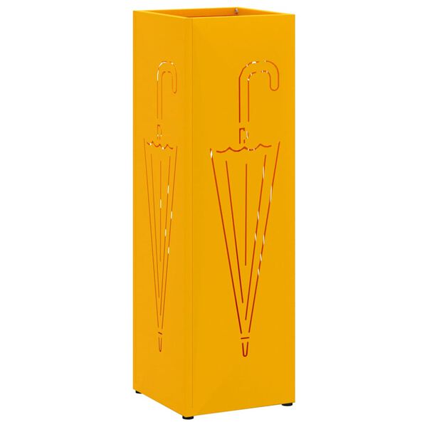 vidaXL Porte-parapluie Moutarde 15,5 x 15,5 x 49 cm Métal