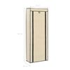 vidaXL Armoire &agrave; chaussures avec housse Cr&egrave;me 57x29x162 cm Tissu