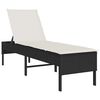 vidaXL Transat avec coussin noir 55x200x44cm r&eacute;sine tress&eacute;e