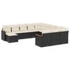 vidaXL Salon de jardin 12 pcs avec coussins noir r&eacute;sine tress&eacute;e