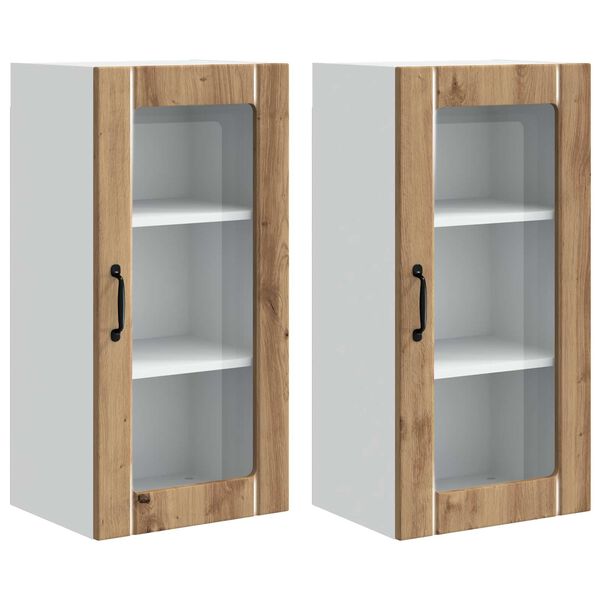 vidaXL Armoire de cuisine 2 pcs Ch&ecirc;ne artisanal 40 x 31 x 80 cm