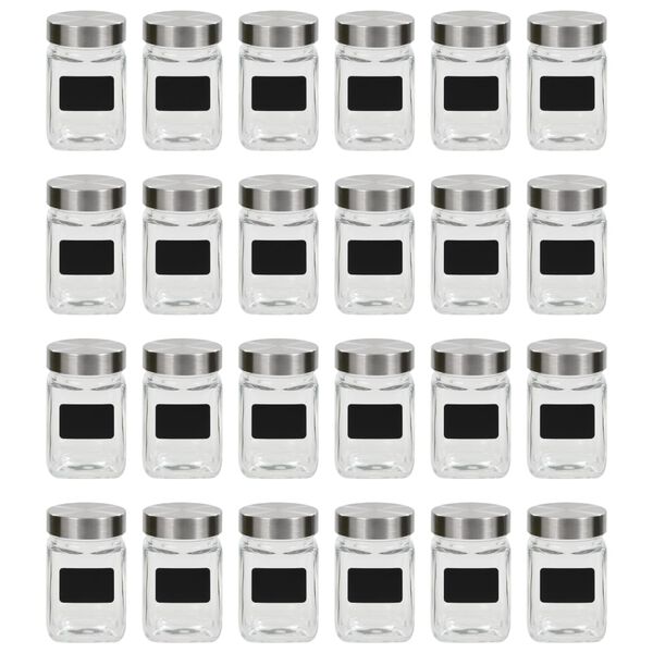 vidaXL Pots de conservation avec autocollant 24 pcs 300 ml