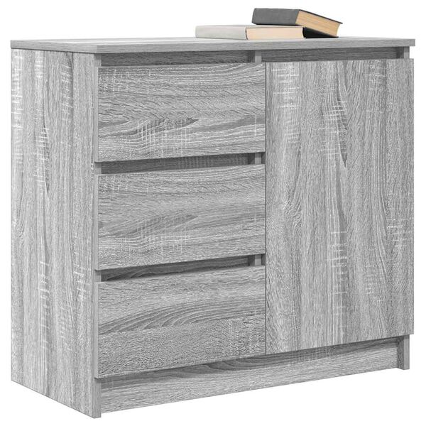 vidaXL Buffet avec tiroir sonoma gris 71x35x65 cm bois d'ingénierie