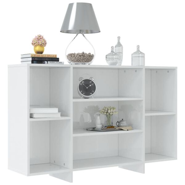 vidaXL Buffet blanc brillant 120x30x75 cm bois d'ing&eacute;nierie