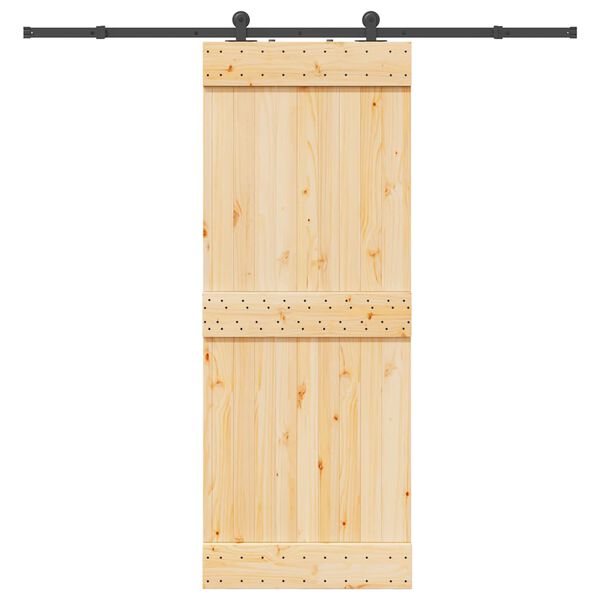 vidaXL Porte coulissante et kit de quincaillerie 80x210 cm pin massif