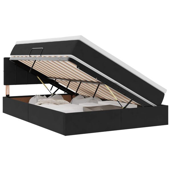 vidaXL Lit de Rangement avec matelas Noir 140 x 190 cm Velours