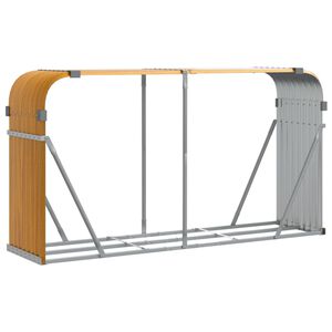 vidaXL Porte-b&ucirc;ches aspect bois 180x45x100 cm acier galvanis&eacute;