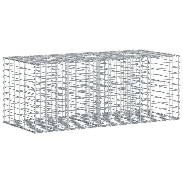 vidaXL Lit sur&eacute;lev&eacute; gabion Argent&eacute; 140 x 60 x 55 cm Acier galvanis&eacute;