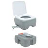 vidaXL Toilette de Camping Gris et blanc 41,5 x 36,5 x 37,5 cm