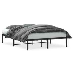 vidaXL Cadre de lit m&eacute;tal sans matelas noir 140x200 cm