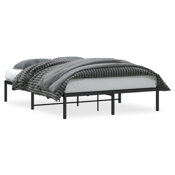 vidaXL Cadre de lit m&eacute;tal sans matelas noir 140x200 cm